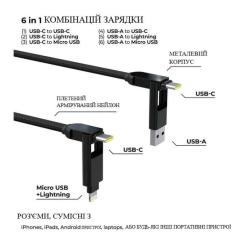Дата кабель Rolling Square 6in1 inCharge XL 3.0m black Фото 4