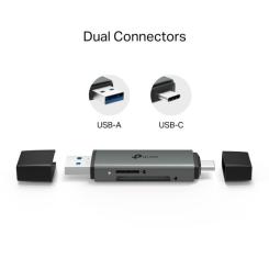 Считыватель флеш-карт TP-Link USB-C + USB 2.0 SD + TF silver Фото 3