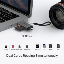 Считыватель флеш-карт TP-Link USB-C + USB 2.0 SD + TF silver Фото 6