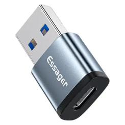 Переходник Essager USB 3.0 AM to USB-C F gray Фото 1
