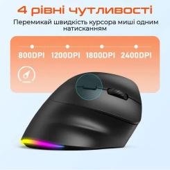 Мышка Meetion BTM010R RGB Bluetooth/Wireless Black Фото 5