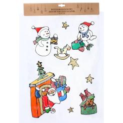 Новогодние наклейки Chomik Санта в каміні 31х47 см Фото