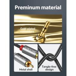 Кабель мультимедийный Cabletime 3.5mm M to 2xRCA M 3.0m Фото 4