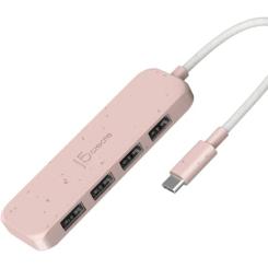 Концентратор J5create USB-C to 4xUSB-A 3.2 10Gbps rose Фото 1