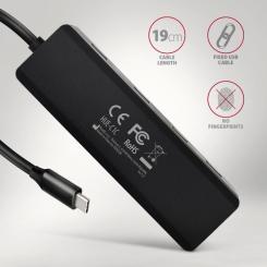 Концентратор AXAGON USB-C to 4xUSB 3.0 black Фото 4