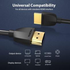Кабель мультимедийный Vention HDMI M to HDMI M 3.0m 4K60Hz black Фото 6