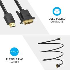 Кабель мультимедийный Vention HDMI M to DVI M 2.0m 4K60Hz black Фото 5