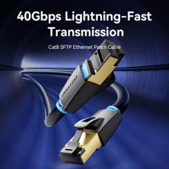 Патч-корд Vention 15м, S/FTP cat 8 RJ-45 black Фото 1