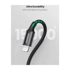 Дата кабель Ugreen USB-C to Lightning 2.0m 3A US171 black Фото 2