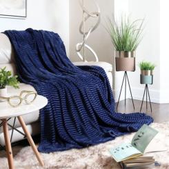 Плед Bergamo Line темно-синий 130 х 180 см Фото 3