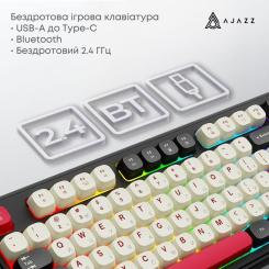 Клавиатура Ajazz AF98 Plus Wireless/Bluetooth/USB UA Black/White/Re Фото 6