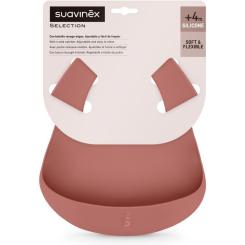 Нагрудничек Suavinex Colour Essence силіконовий, рожевий Фото 1