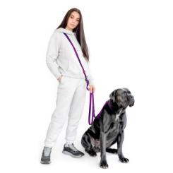 Поводок для собак WAUDOG Nylon Mono світловідбивний М фіолетовий Фото 3