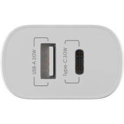 Зарядное устройство Globex 1xUSB + 1xUSB-C 30W FastPower white Фото