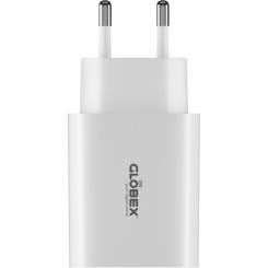 Зарядное устройство Globex 1xUSB + 1xUSB-C 30W FastPower white Фото 1