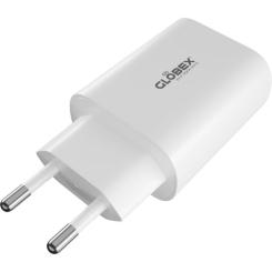 Зарядное устройство Globex 1xUSB + 1xUSB-C 30W FastPower white Фото 2