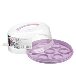 Тортовница Ardesto Tasty baking, 28х14.5см, пластик, ліловий Фото 1