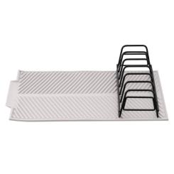 Сушилка для посуды Ardesto Minimalism 39х25х8см, силікон, метал, сірий Фото