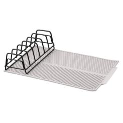 Сушилка для посуды Ardesto Minimalism 39х25х8см, силікон, метал, сірий Фото 1