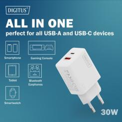 Зарядное устройство Digitus 1xUSB-C + 1xUSB 30W GaN Фото 6