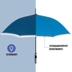 Зонт Perletti Reflecting тростина, з системою антивітер, синя Фото 2