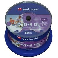 Диск DVD Verbatim 8.5Gb 8x CakeBox 50шт Printable Фото