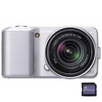 Цифровой фотоаппарат Sony NEX-3 + 16mm + 18-55mm KIT silver Фото