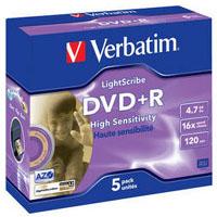Диск DVD Verbatim 4.7Gb 16X Jewel case 5 шт LightScr Фото