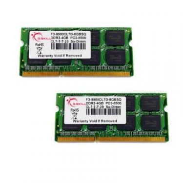 Модуль памяти для ноутбука G.Skill SoDIMM DDR3 8GB (2x4GB) 1066 MHz Фото