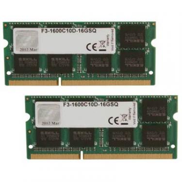 Модуль памяти для ноутбука G.Skill SoDIMM DDR3 16GB (2x8GB) 1600 MHz Фото