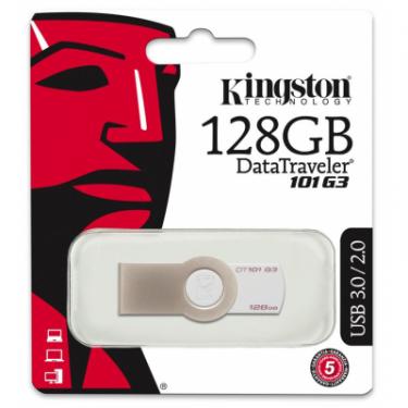 USB флеш накопитель Kingston 128GB DataTraveler 101 G3 White USB 3.0 Фото 5