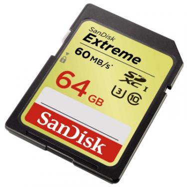 Карта памяти SanDisk 64Gb SDXC Class10 UHS-I U3 Extreme Фото 1