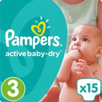 Подгузники Pampers Active Baby-Dry Midi Размер 3 (5-9 кг), 15 шт Фото