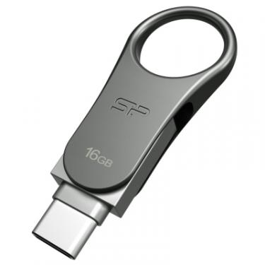 USB флеш накопитель Silicon Power 16GB Mobile C80 Silver USB 3.2 Фото 1