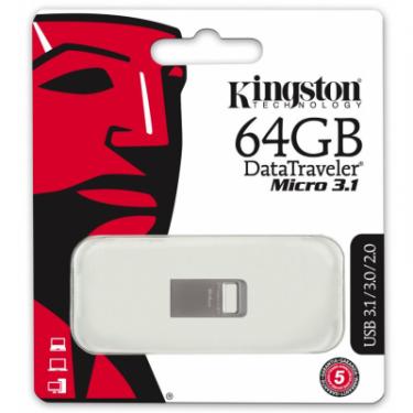 USB флеш накопитель Kingston 64GB DataTraveler Micro USB 3.1 Фото 3