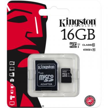 Карта памяти Kingston 16GB microSDHC Class 10 UHS-I Фото 2