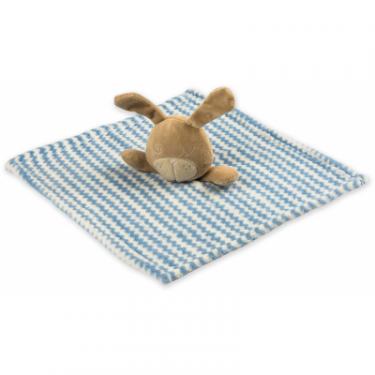 Детское одеяло Luvena Fortuna флисовое с игрушкой-салфеткой, голубое Фото 2