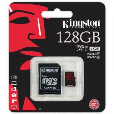 Карта памяти Kingston 128GB microSDXC class10 UHS-I U3 Фото 2