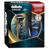 Набор для бритья Gillette Бритва Mach 3 + 1 кассета + Гель Sensitive Skin 75 Фото