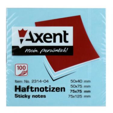 Бумага для заметок Axent with adhesive layer 75x75мм, 100sheets., pastel bl Фото 1