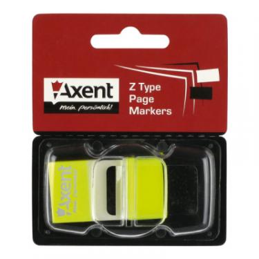 Стикер-закладка Axent Plastic bookmarks 25х45mm, 50шт, neon yellow Фото