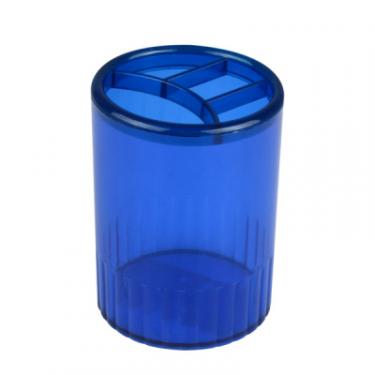 Подставка для ручек Delta by Axent Stationery glass-stand, 4 compartments, blue Фото