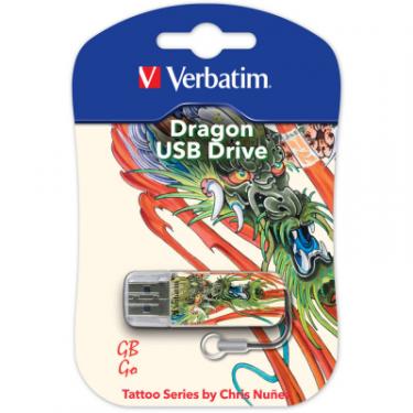 USB флеш накопитель Verbatim 16GB STORE'N'GO MINI TATTOO DRAGON USB 2.0 Фото 1