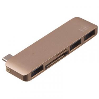 Переходник Kit Type-C to 3*USB 3.0, SD/microSD reader (Gold) Фото