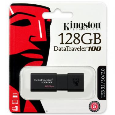 USB флеш накопитель Kingston 128GB DT100 G3 Black USB 3.0 Фото 5