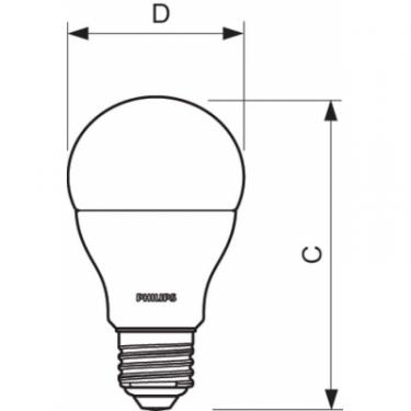 Лампочка Philips Bulb E27 9-70W 230V 6500K A60/PF Фото 1
