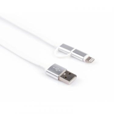 Дата кабель Vinga USB 2.0 AM to Micro 5P&Lightning 1.0m Фото 1