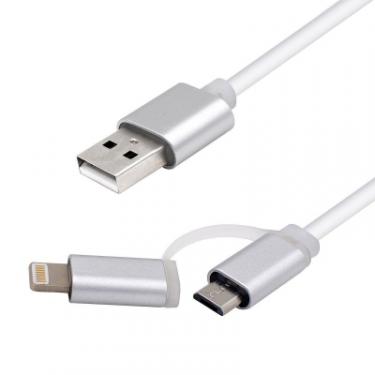 Дата кабель Vinga USB 2.0 AM to Micro 5P&Lightning 1.0m Фото 5