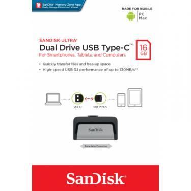 USB флеш накопитель SanDisk 16GB Ultra Dual USB 3.0/Type-C Фото 11
