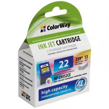 Картридж ColorWay HP №22XL color (C9352CE)ink level Фото